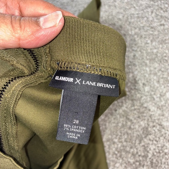 Lane Bryant Glamour Womens Plus Size 28 Olive Green Utility A-Line Mini Skirt - Picture 4 of 8